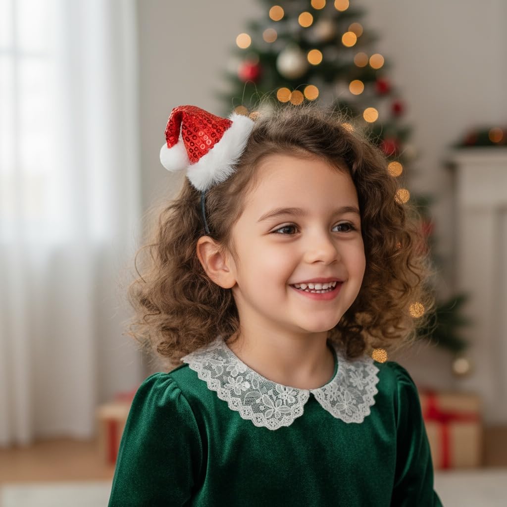 JATOMSSM Hair barrette Santa hat clip enhances cute holiday looks.