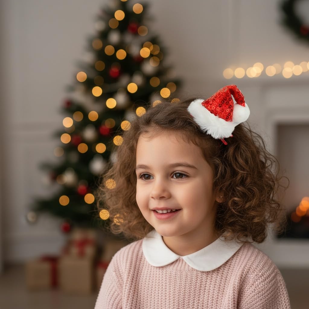 JATOMSSM Womens Christmas hair clip suitable for cosplay and events.