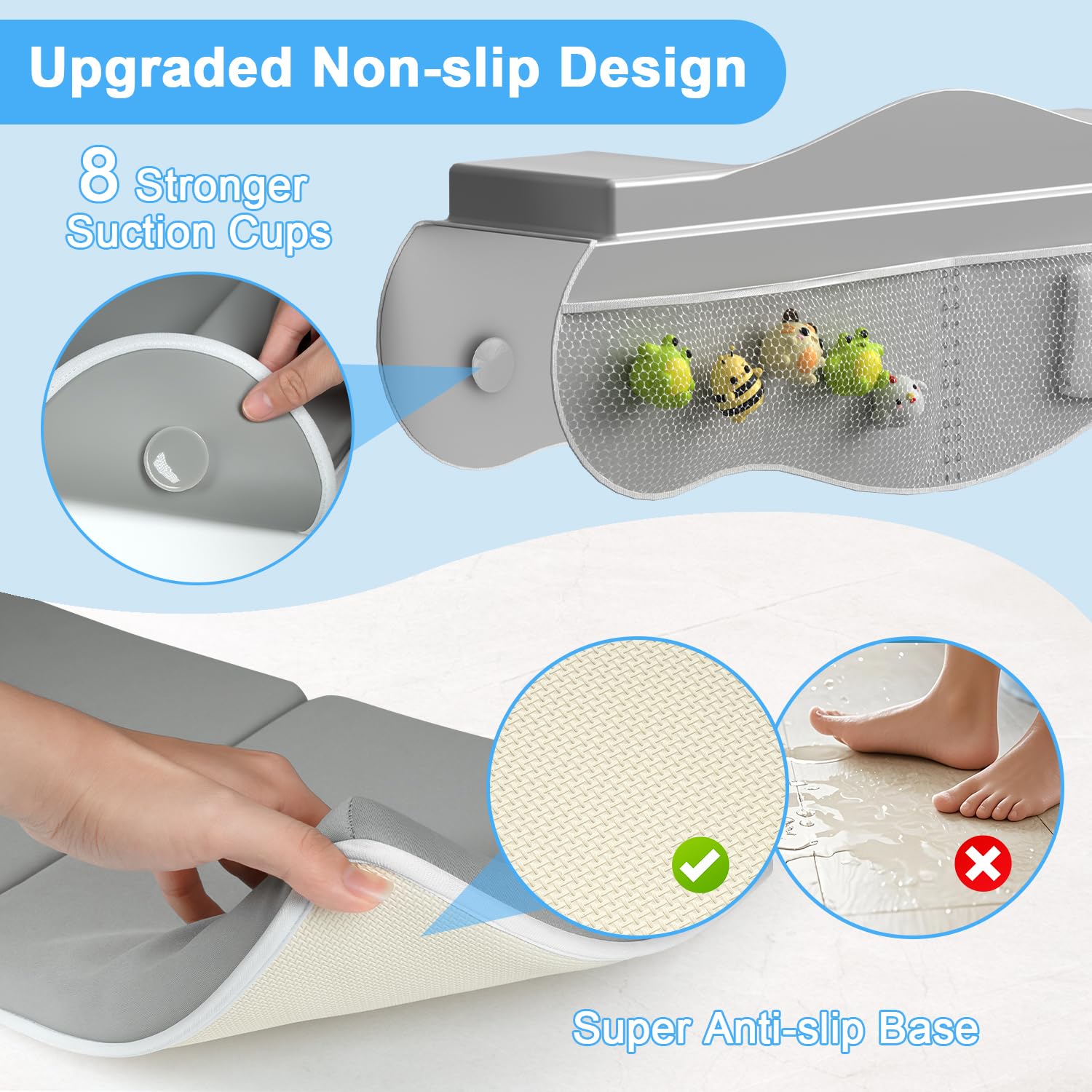 JAUPH anti-slip bottom helps keep the pad in place on the floor