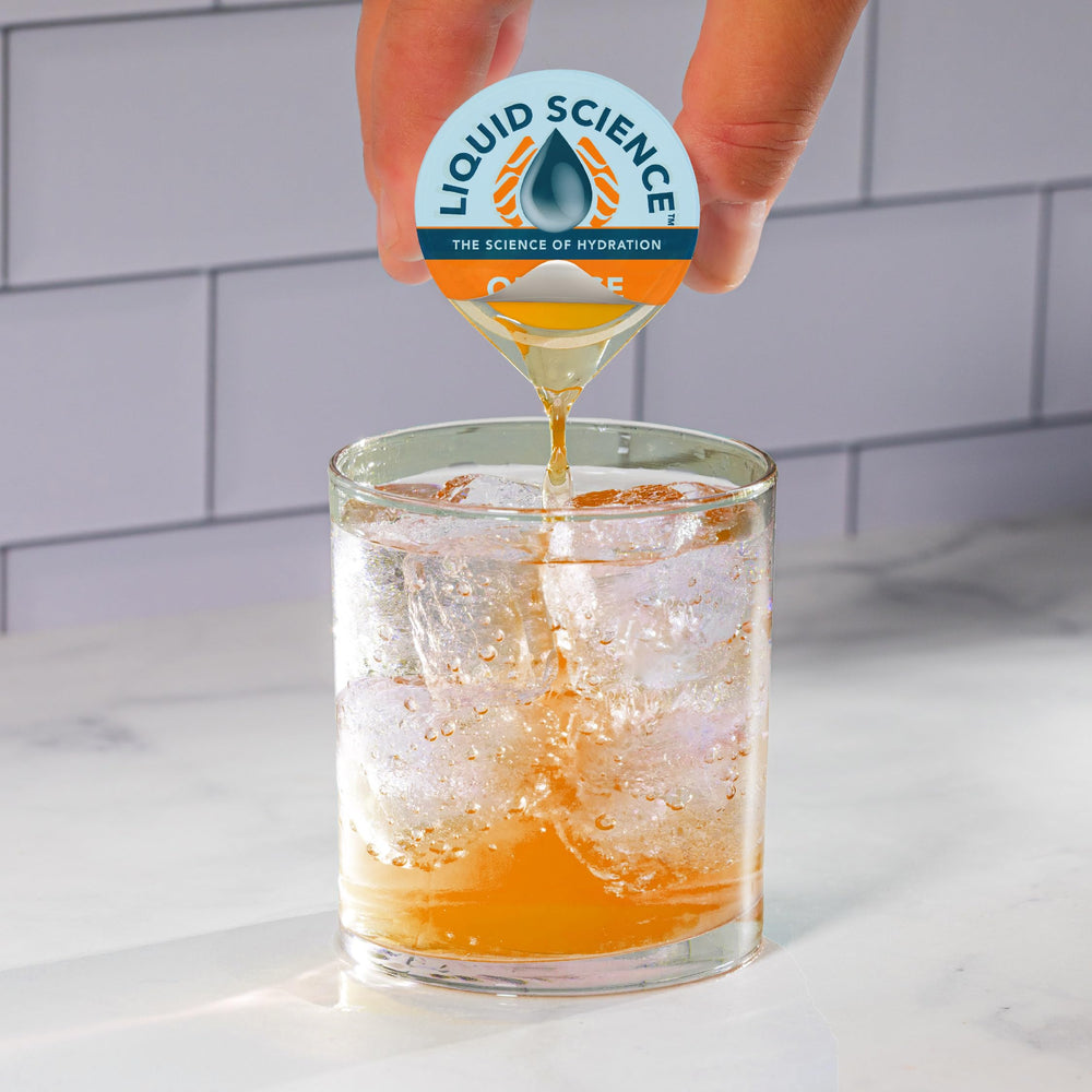 Java House Liquid Science Orange single-use pod for portable hydration anytime.
