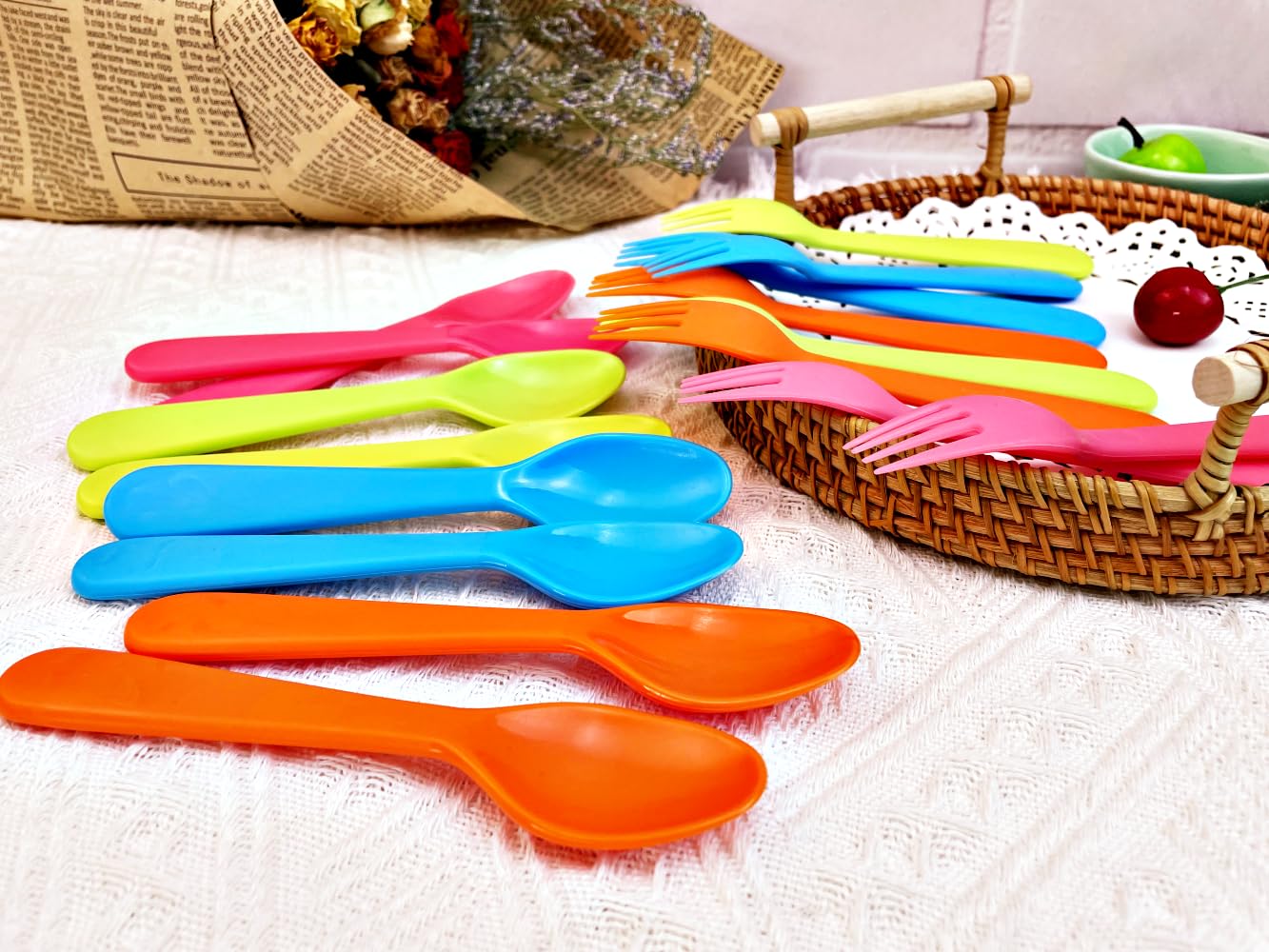 Jawbush kids forks in orange, sturdy and kid-friendly for outdoor picnics.