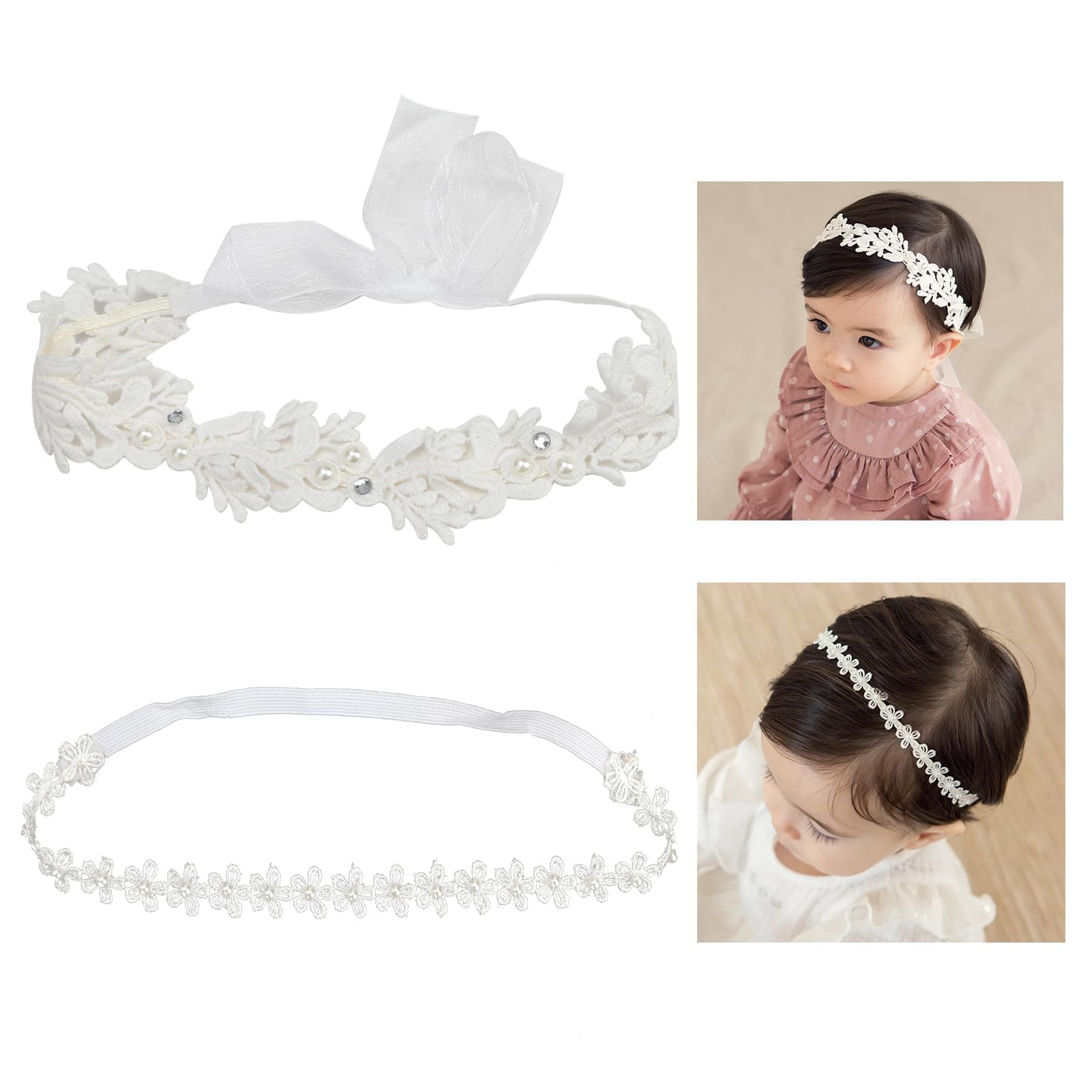 Jawfait christening-ready headbands for baptism photos and events