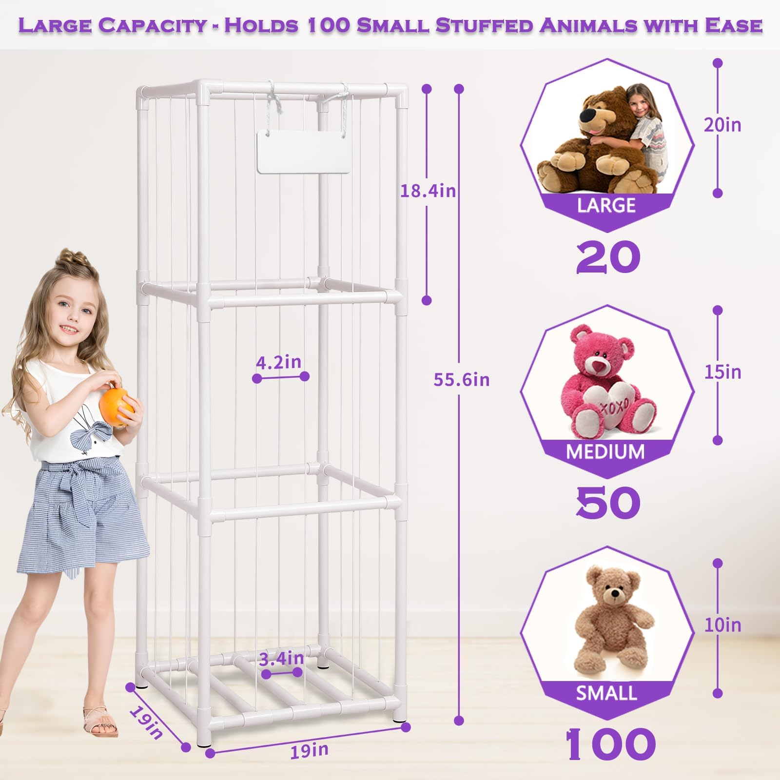 JAWNLITY zoo storage elastic bands keep plush toys secure during play.