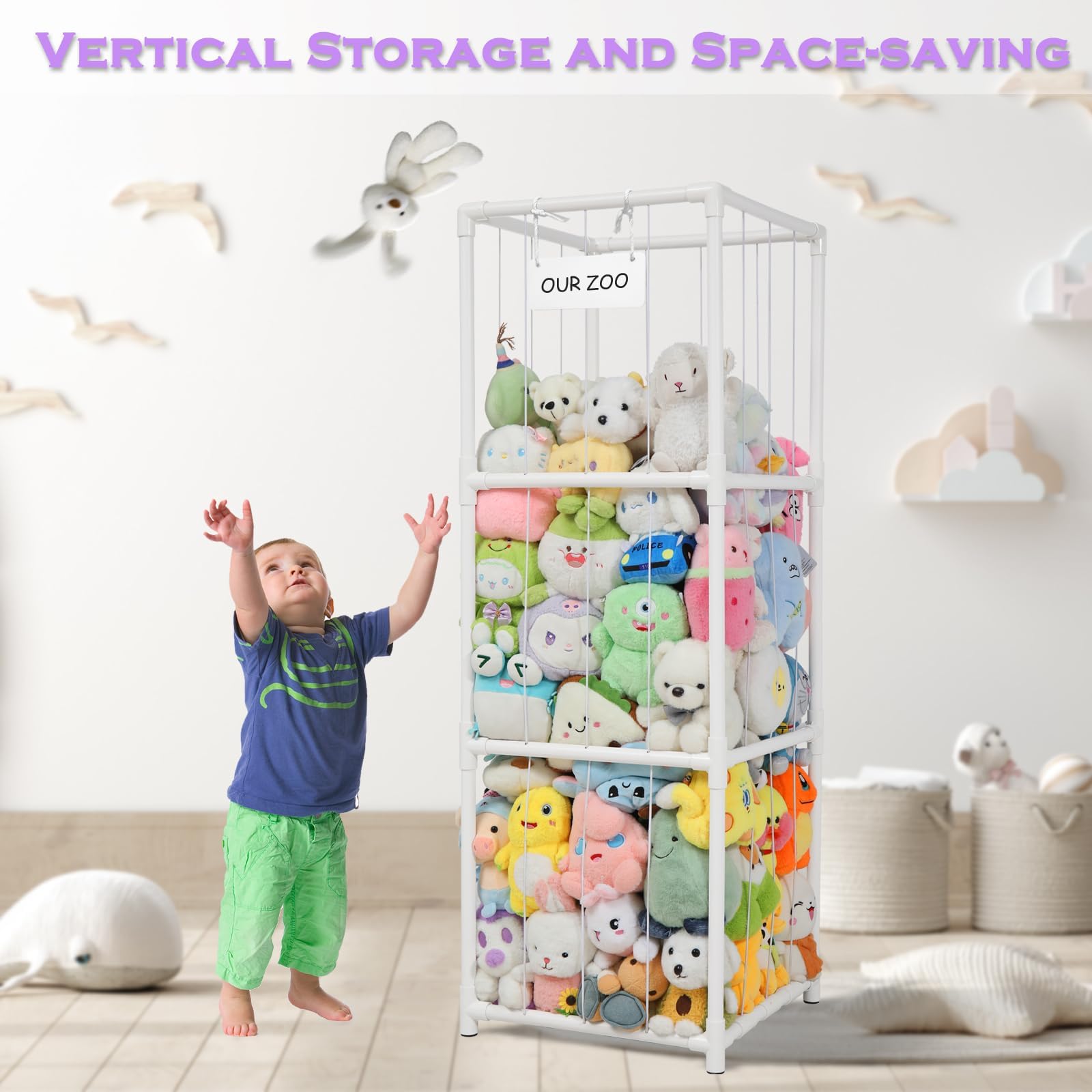 JAWNLITY zoo storage with scratch-resistant feet protects floors during play.