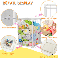 JAWNLITY Zoo storage with elastic bands enables quick plush retrieval