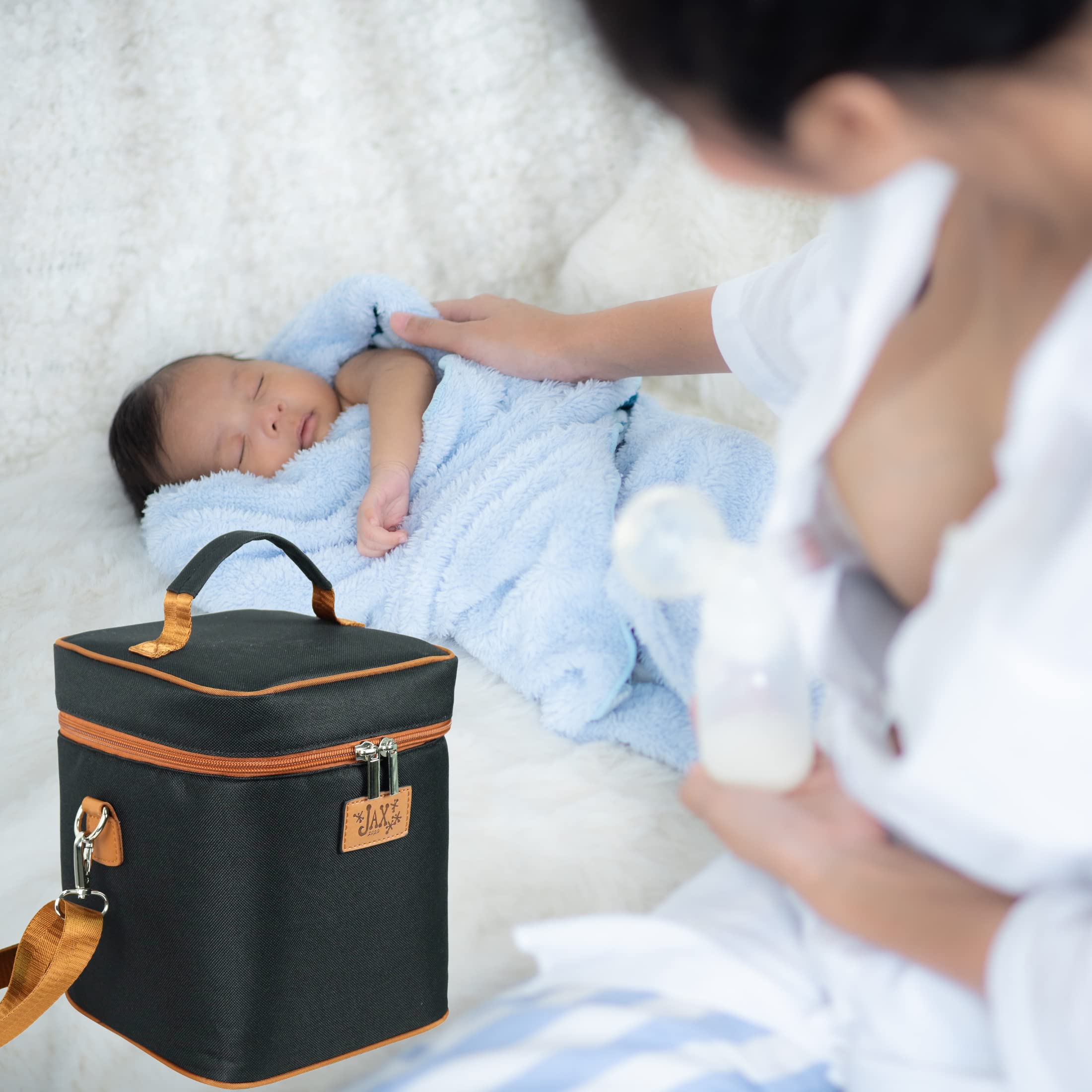 Jax 2020 black cooler bag shown as lunch and cold-snack tote