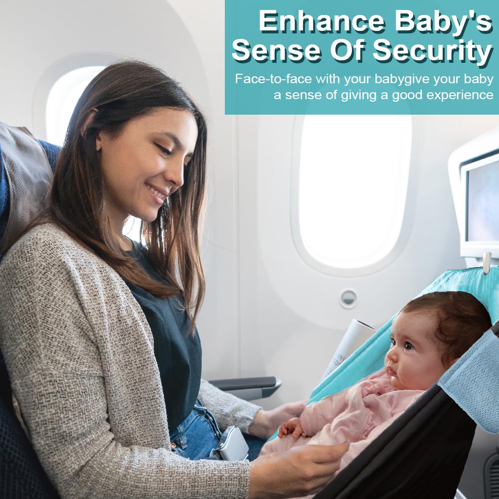 Jaxbo baby travel foot rest used as hammock between seats.