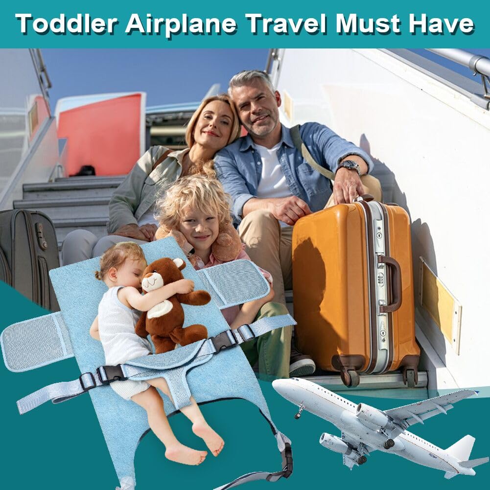 Jaxbo toddler airplane bed ready for a comfortable long flight.