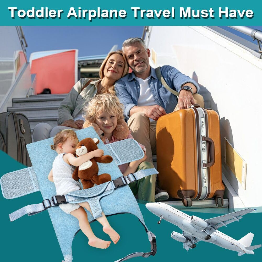 Jaxbo toddler airplane bed ready for a comfortable long flight.