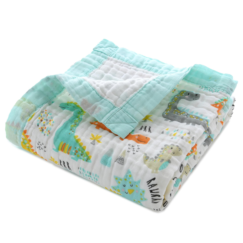 Jay and Ava four-layer muslin blanket folded shows breathable warmth