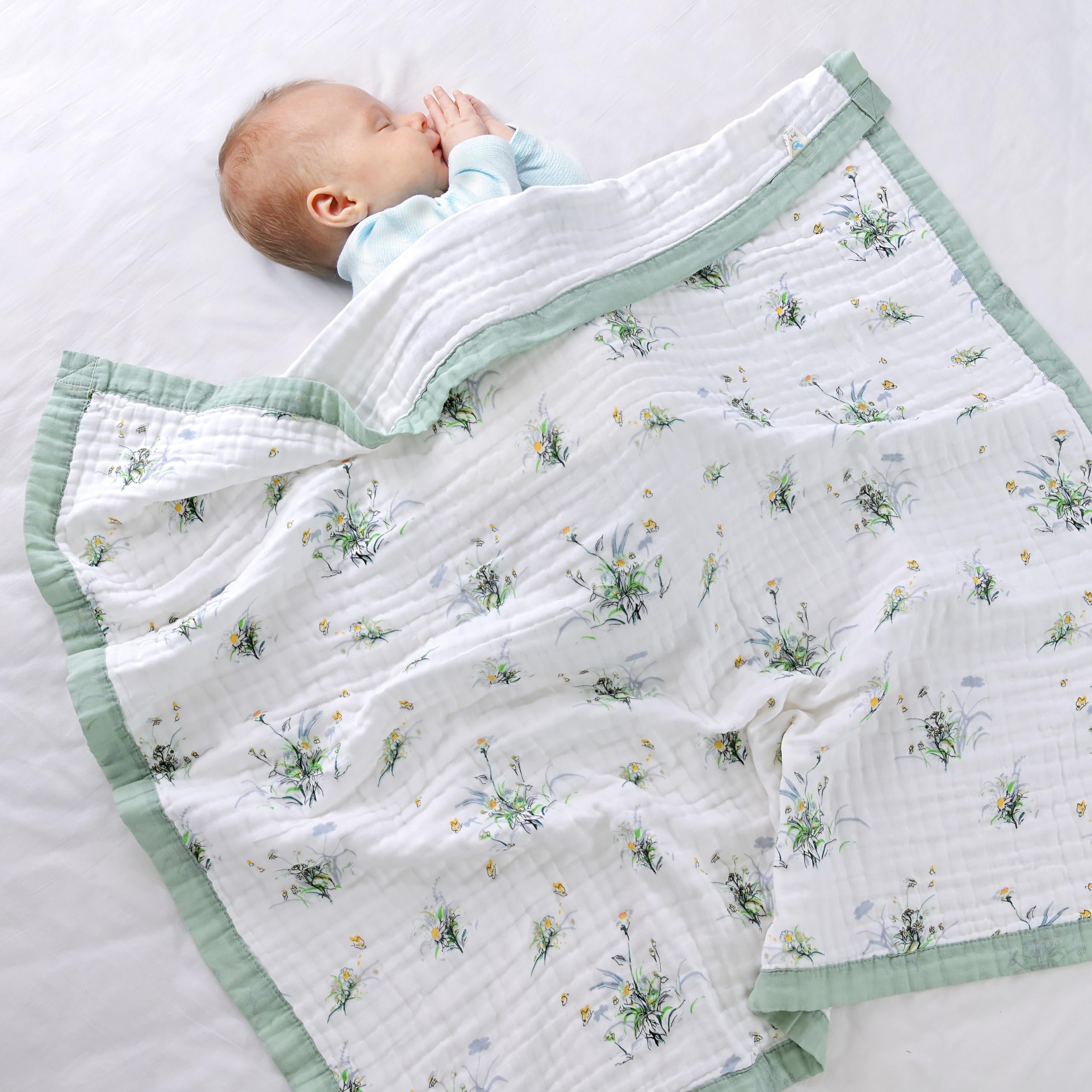 Jay & Ava Soft Cotton Muslin Blanket in use with toddler during nap or travel
