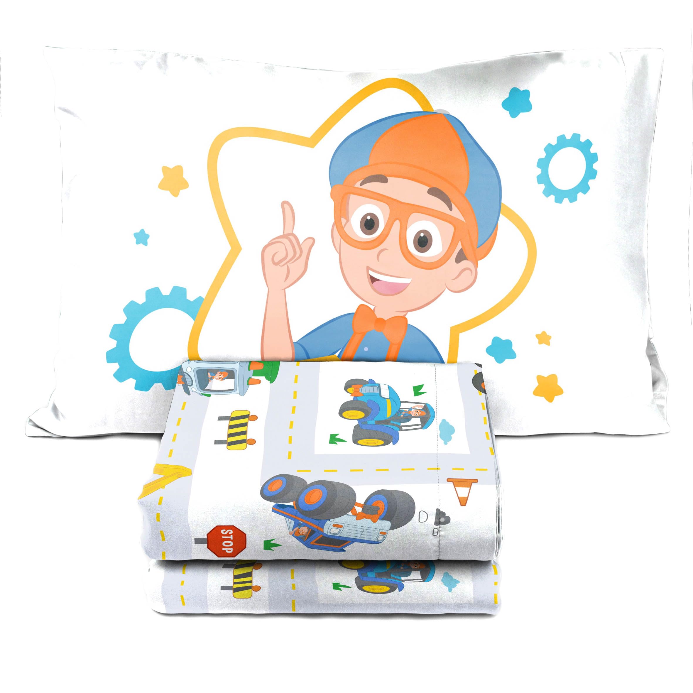 Jay Franco Blippi Meekah comforter set supports a fun bedtime routine.