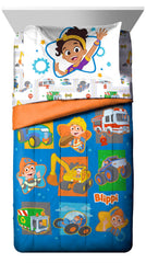 Jay Franco Blippi Meekah fitted sheet adds soft microfiber to toddler bed.