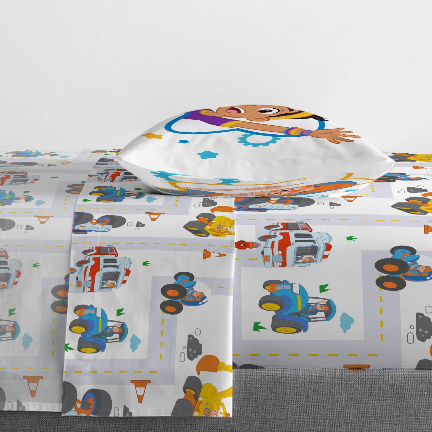 Jay Franco Blippi Meekah pillowcase completes cozy sleep set.