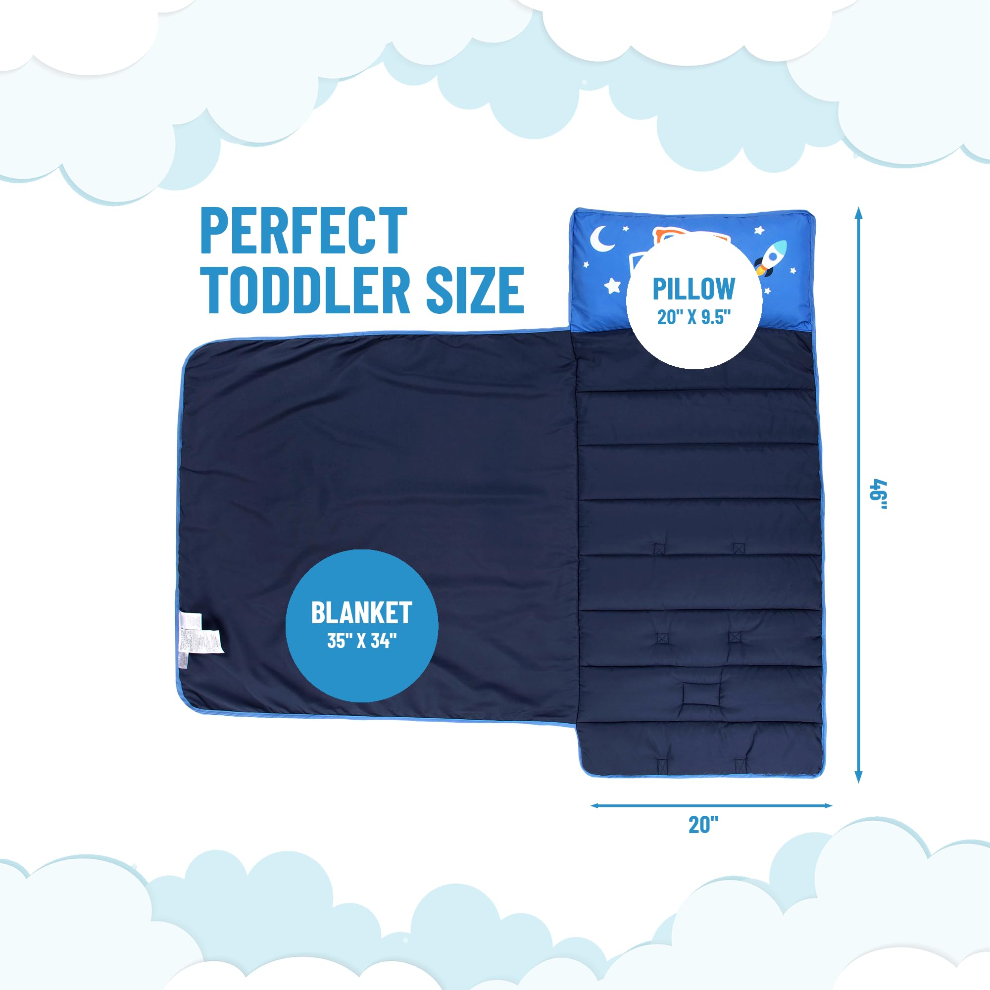 Blippi nap mat microfiber blanket in blue for soft warmth on the go
