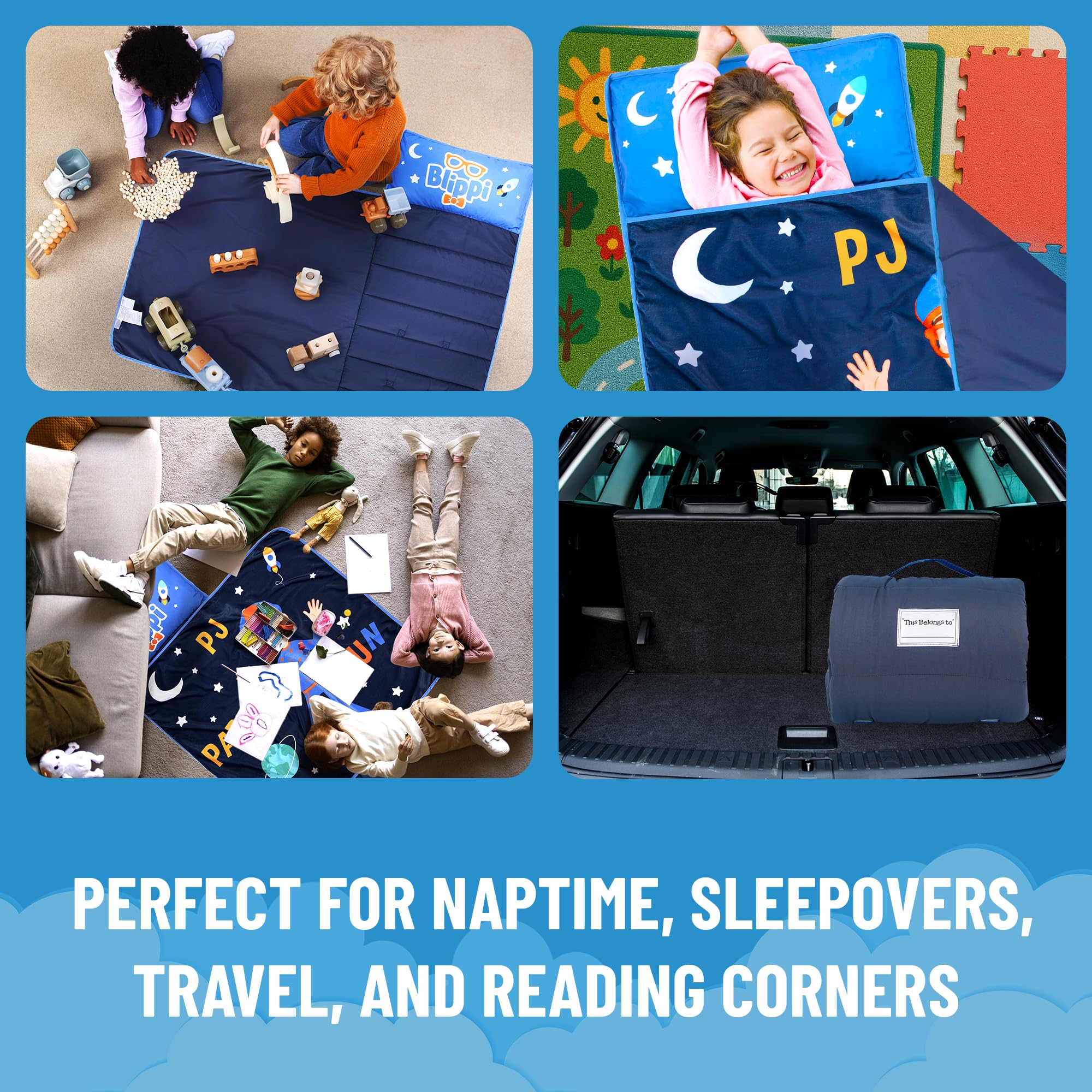 Blippi nap mat name tag for quick ID with Jay Franco