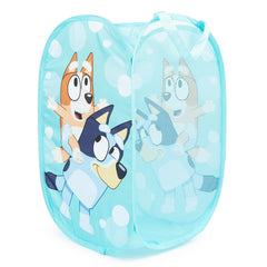 Jay Franco Bluey & Bingo pop-up hamper with durable handles for easy transport