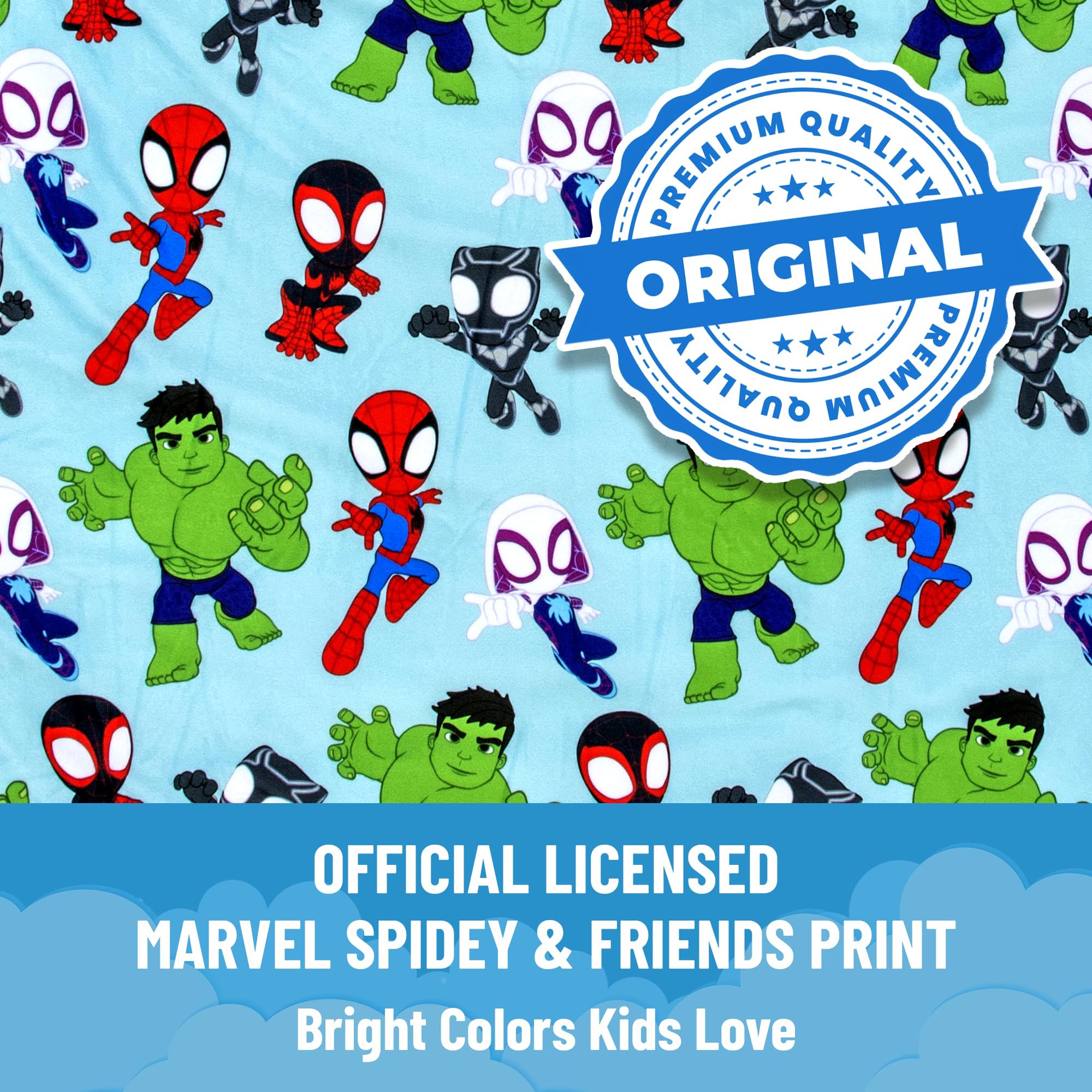 Jay Franco Spidey & Friends design adds fun visuals for kid-friendly nap experiences.