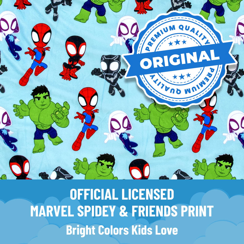 Jay Franco Spidey & Friends design adds fun visuals for kid-friendly nap experiences.