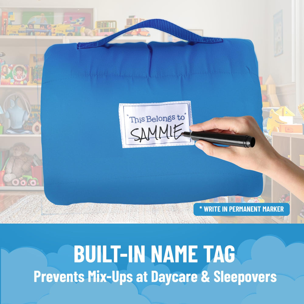 Jay Franco name tag helps personalize mats and prevent mix-ups.