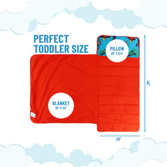 Marvel nap mat built-in blanket in blue keeps kids cozy at nap time