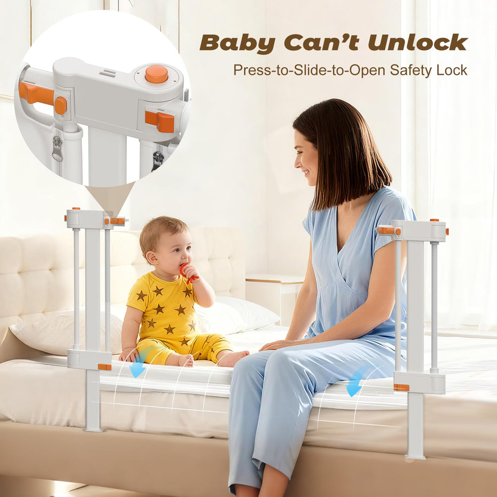 JAZSH child-safety-lock prevents accidental adjustments on the portable bassinet.