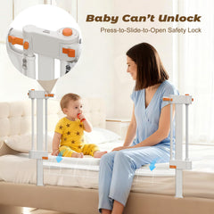 JAZSH child-safety-lock prevents accidental adjustments on the portable bassinet.