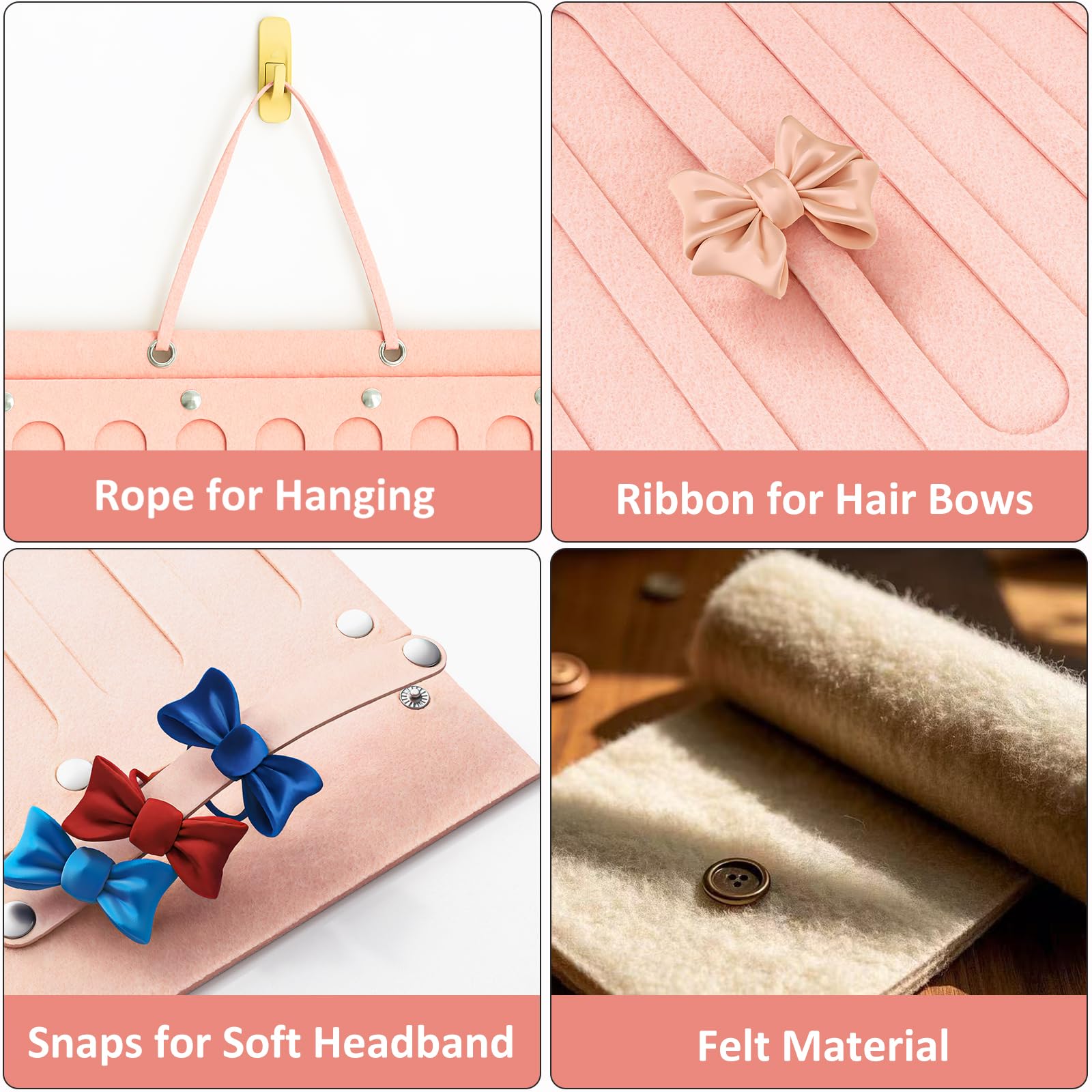 Close-up of the pink finish and reinforced top loop for hanging versatility.