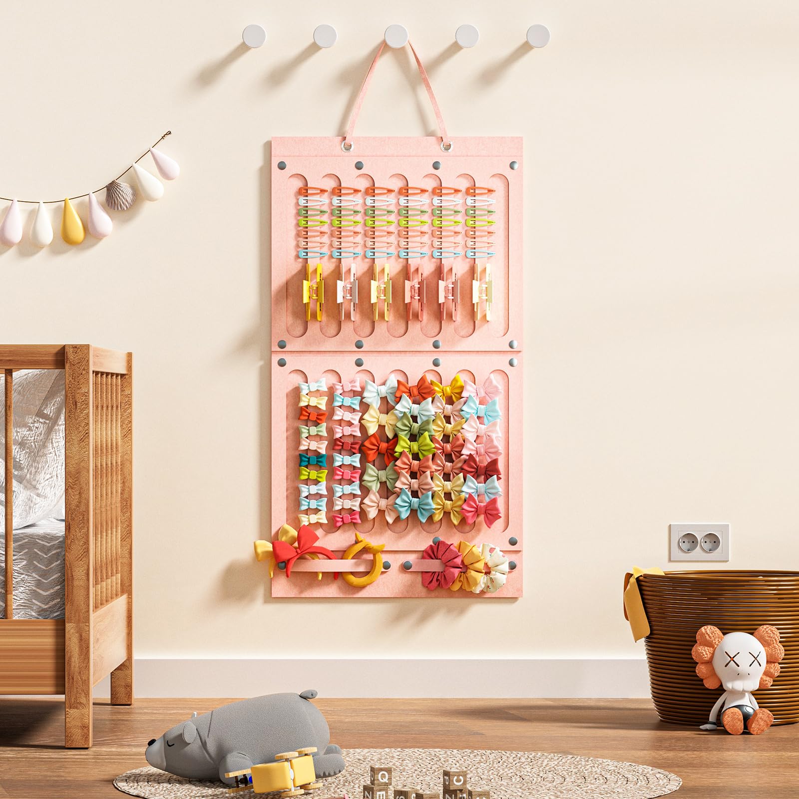 Large 13.8 by 26 inch area accommodates bows of various sizes.