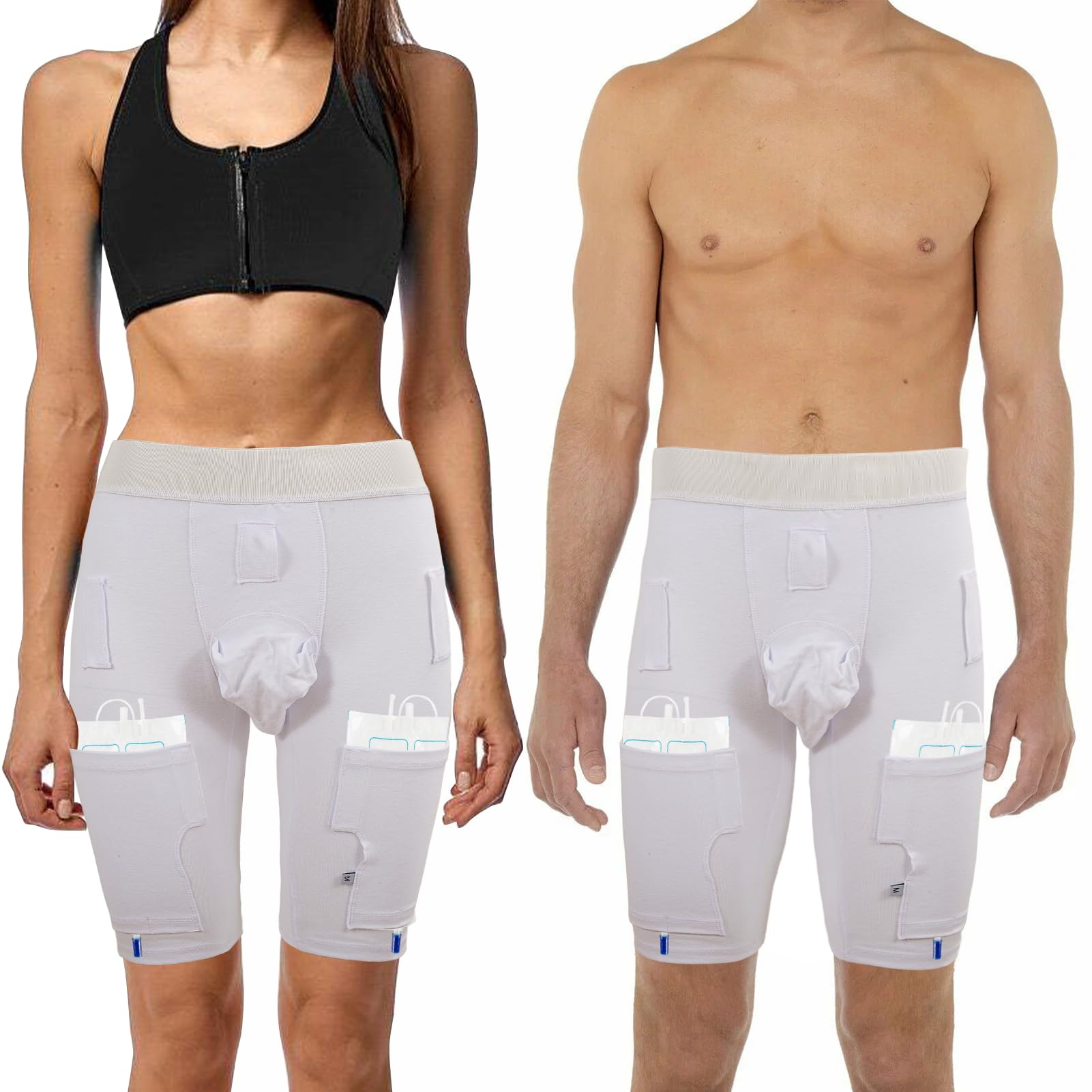 JDVBDNK catheter bag holder—two bags secured discreetly under clothes.