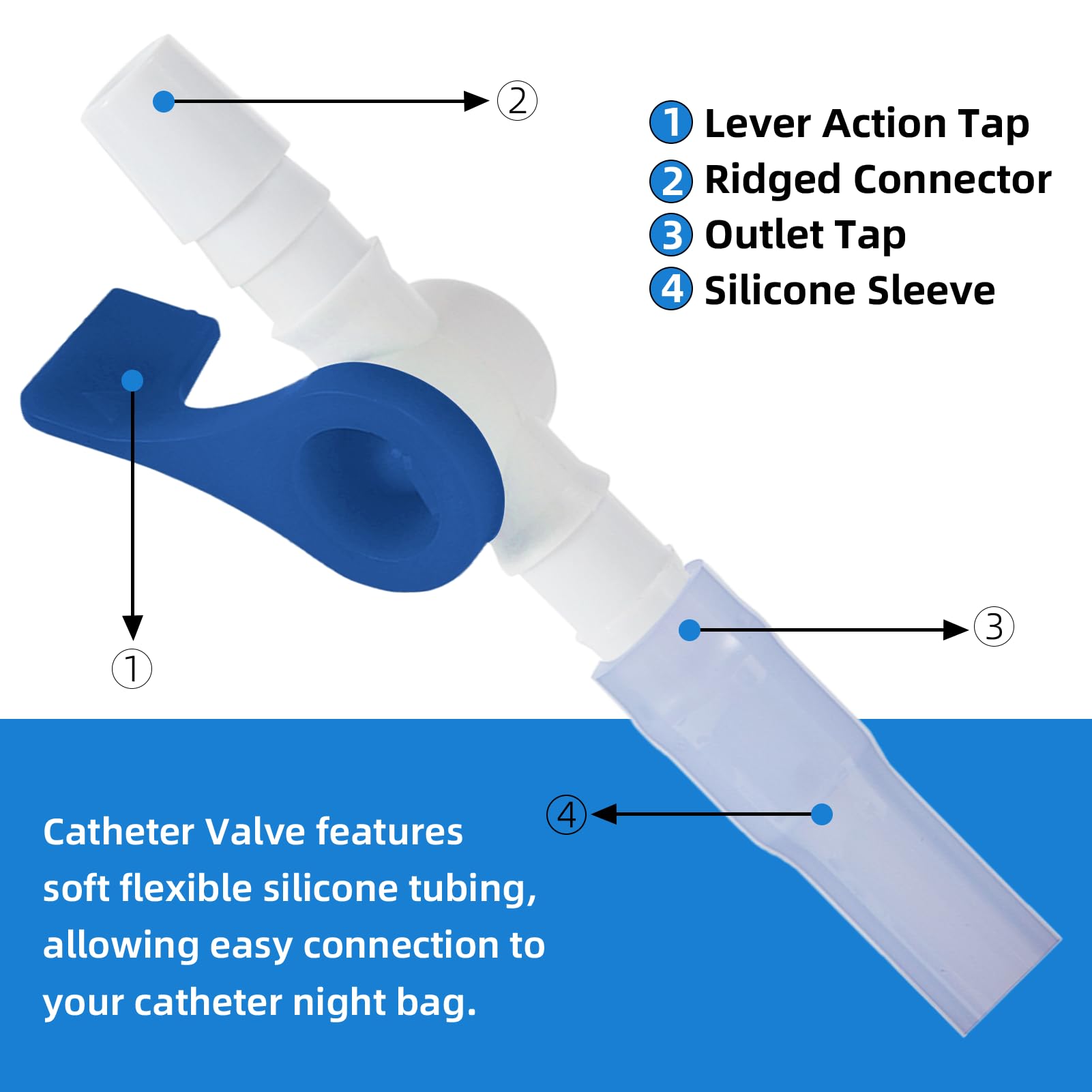 JDVBDNK catheter valve with smooth edges reduces irritation and snag risk.