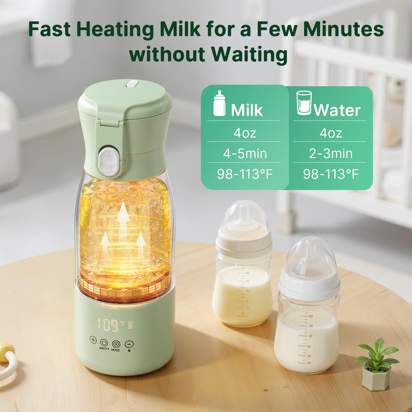 JDZ bottle warmer dual heating modes for milk and water