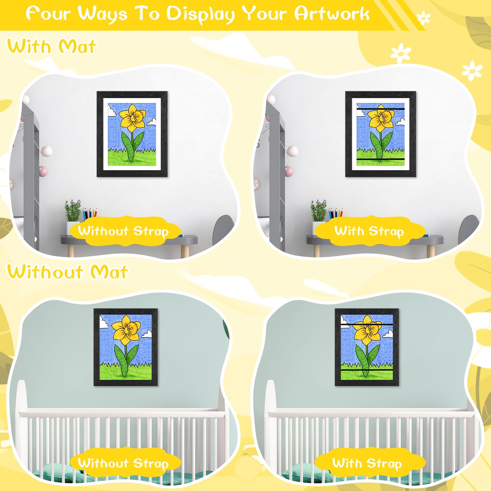 JDZIVTOP 3-pack stores and displays art and memories with easy rotation.