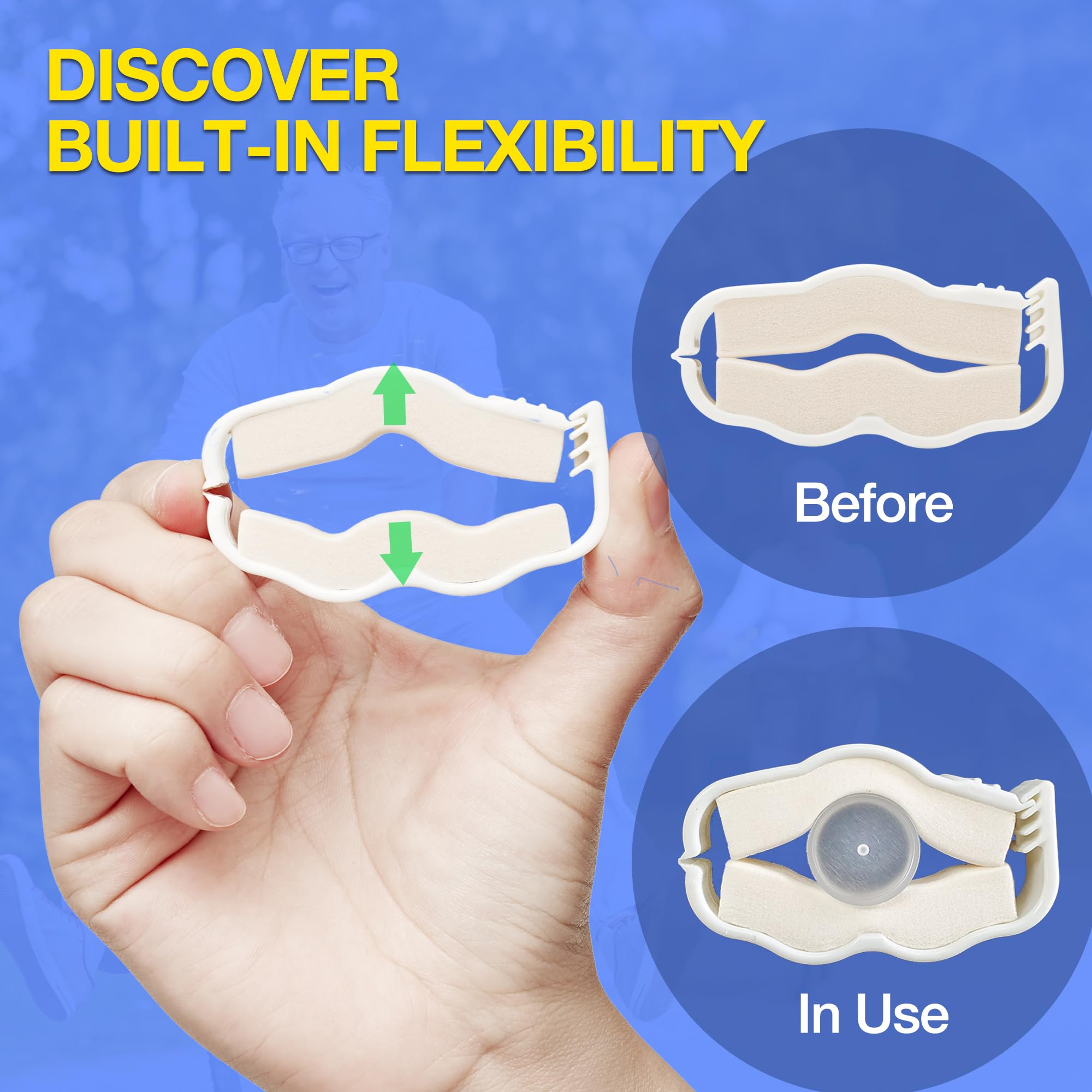 Three adjustable sizes included for a customized fit