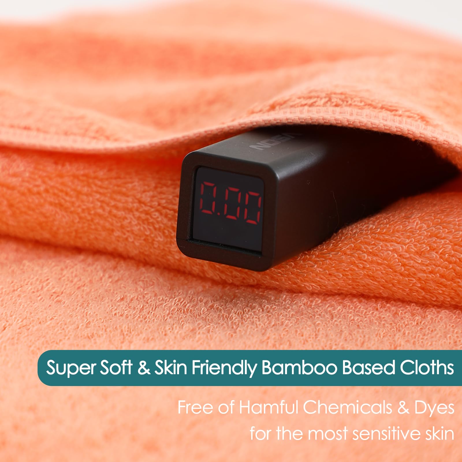 Orange JEFFSUN cloth aids easy bath time identification