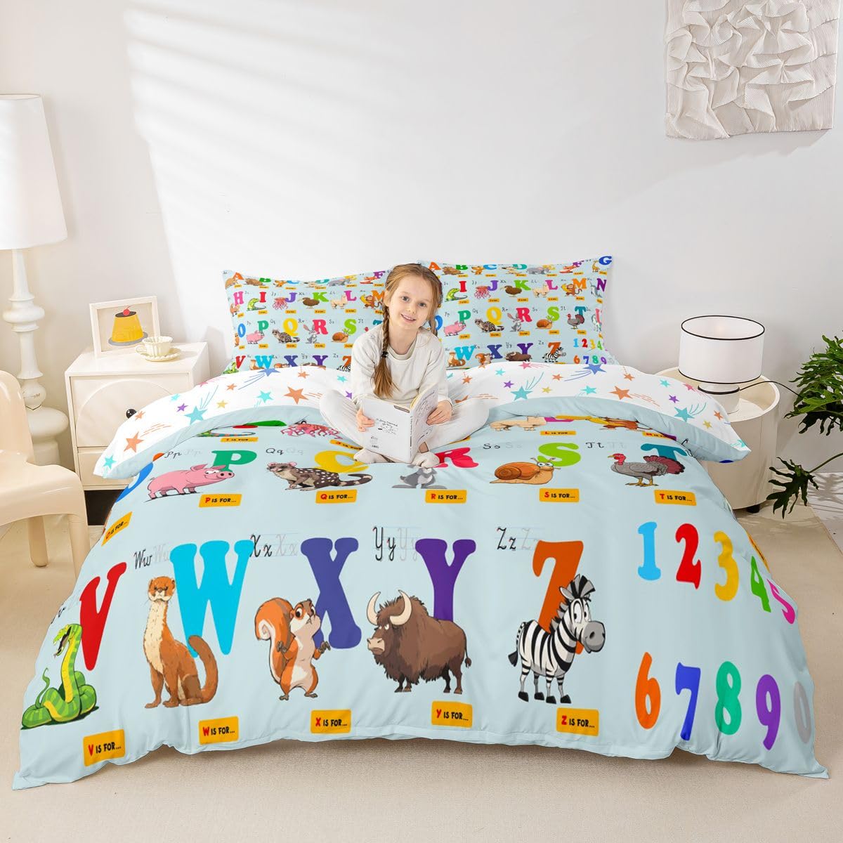 Jejeloiu two-pillowcase set compatible with full-size duvet cover.