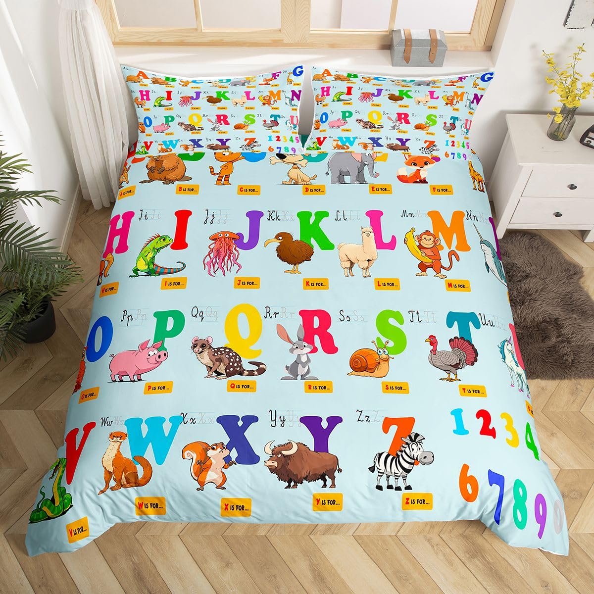 Jejeloiu kids bedding set pillowcases promoting kid-friendly comfort and easy laundry