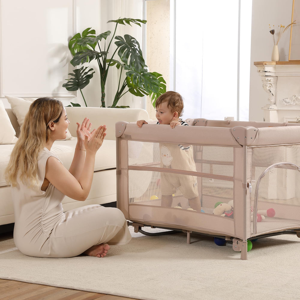 Jekeu portable travel baby bassinet ready for on-the-go sleepovers.