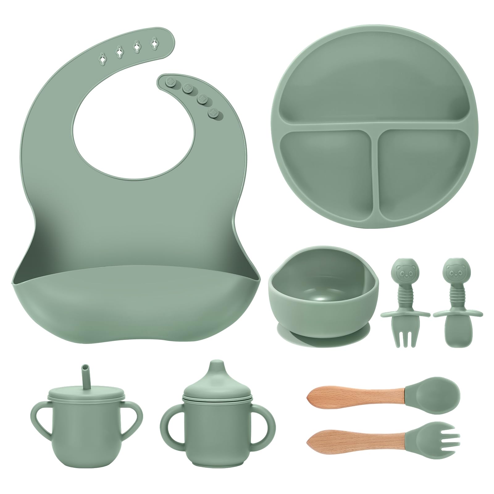 JELLDJK silicone feeding set with suction plate supports mess-free meals