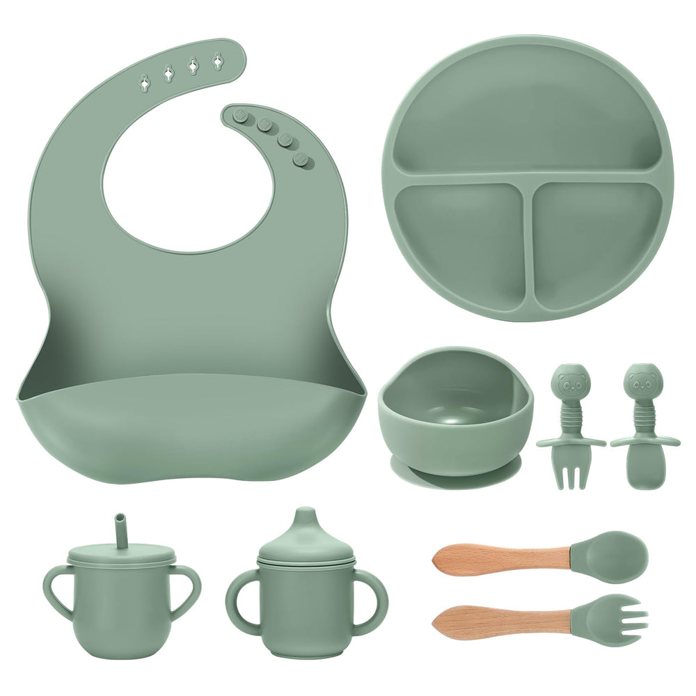 JELLDJK silicone feeding set with suction plate supports mess-free meals