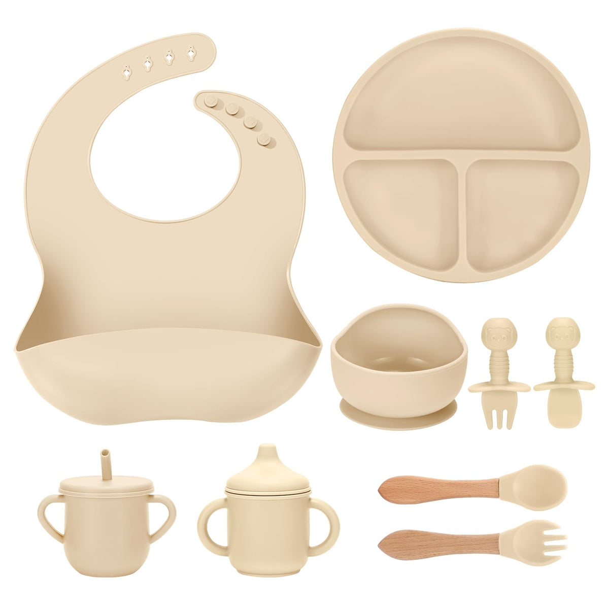 JELLDJK silicone suction plate anchors securely to smooth trays for mess-free meals.