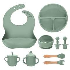 JELLDJK silicone feeding set with suction plate supports mess-free meals