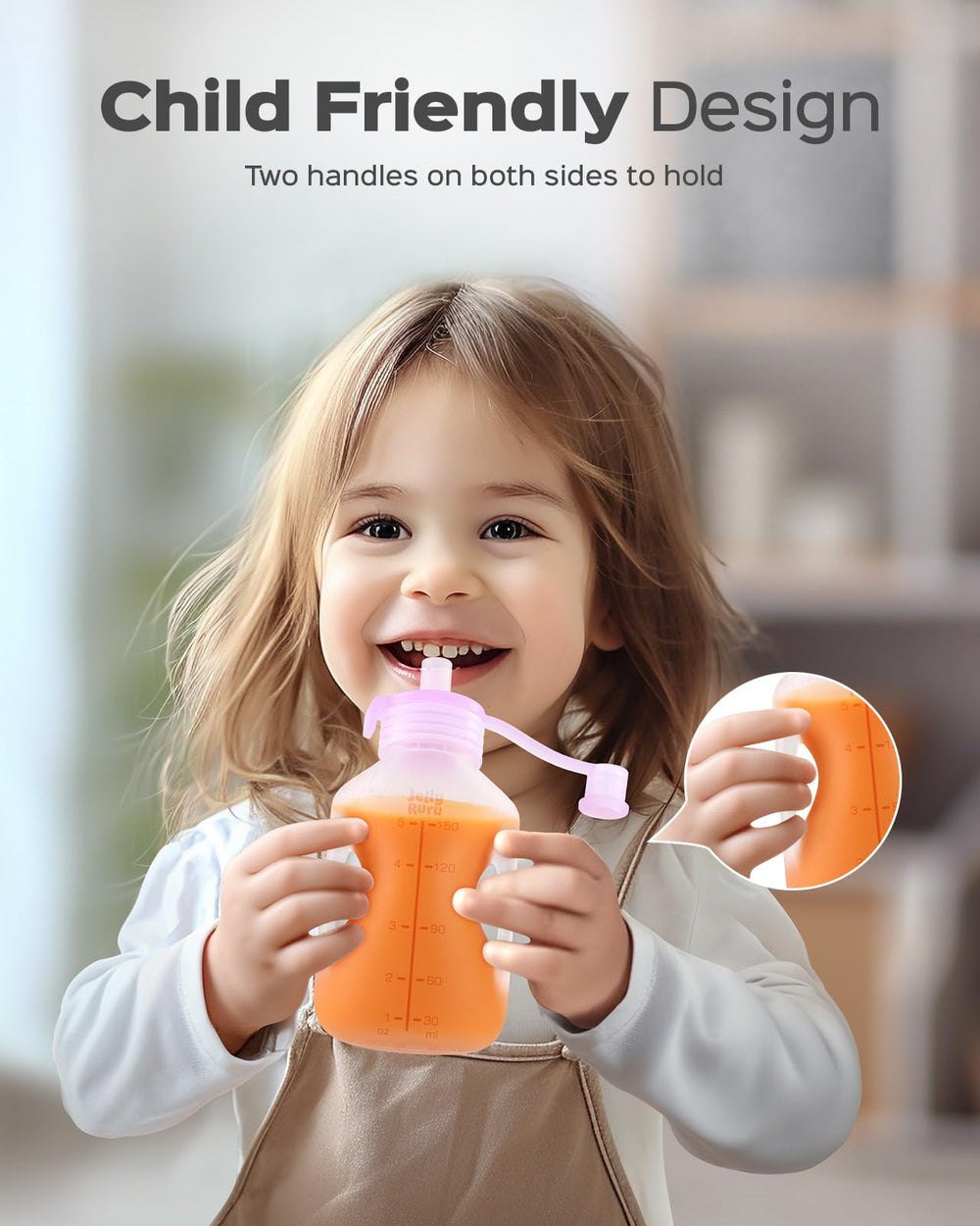 Jelly Ruru silicone pouches with straw for easy sipping and mess-free feeding