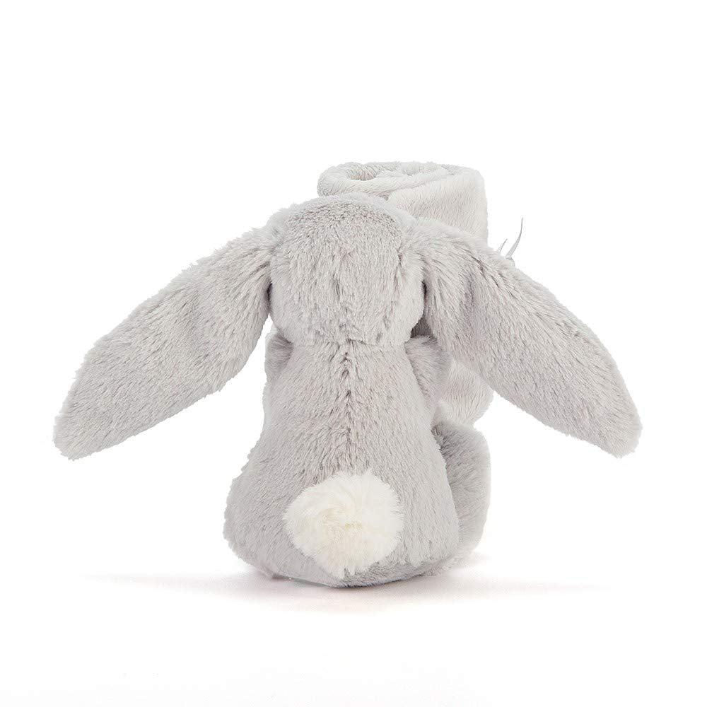 Jellycat Bashful Grey Bunny Soother fabric detail highlights premium plush feel
