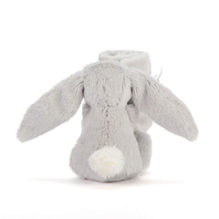 Jellycat Bashful Grey Bunny Soother fabric detail highlights premium plush feel