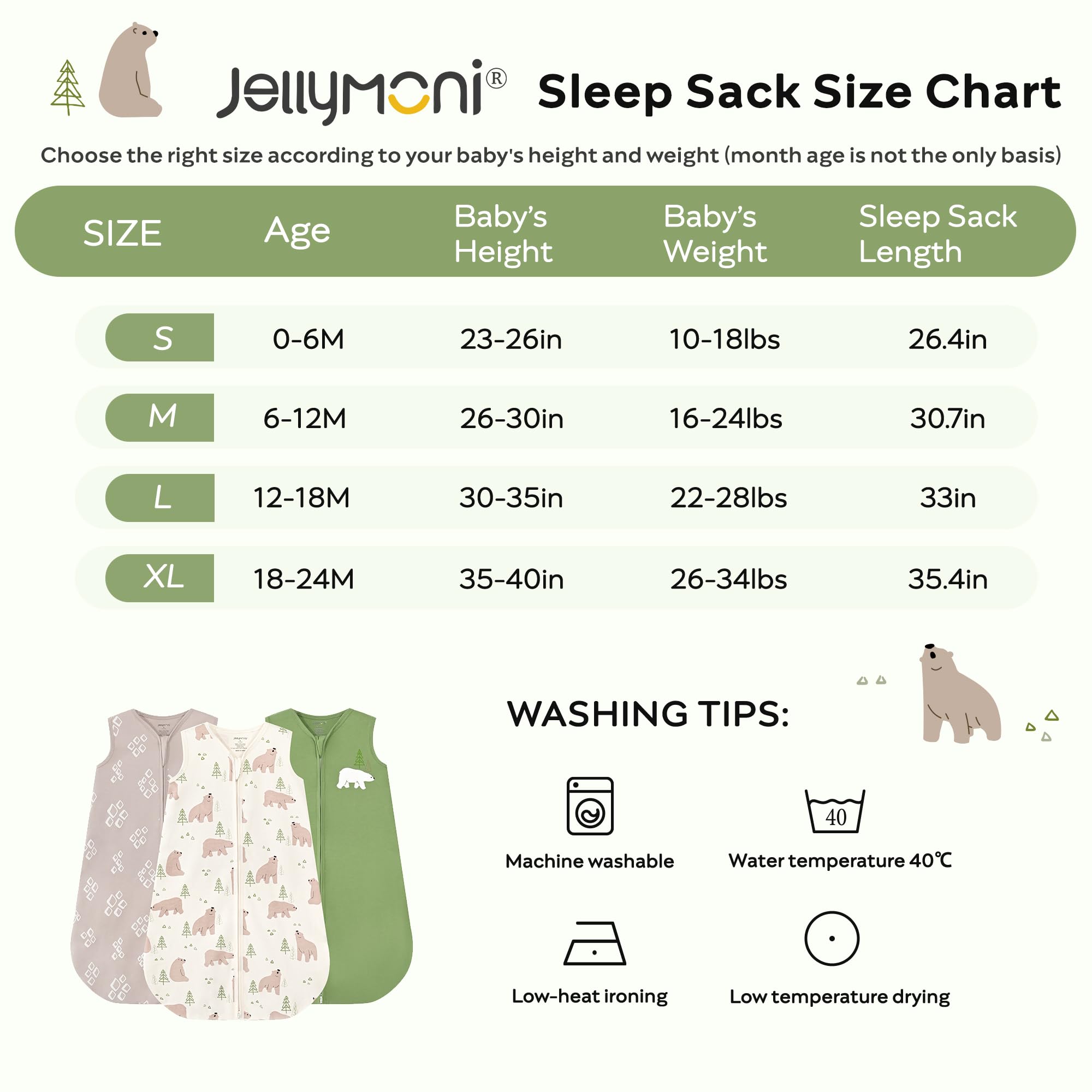 JELLYMONI 0.5 tog sleep sack ideal for cooler nights