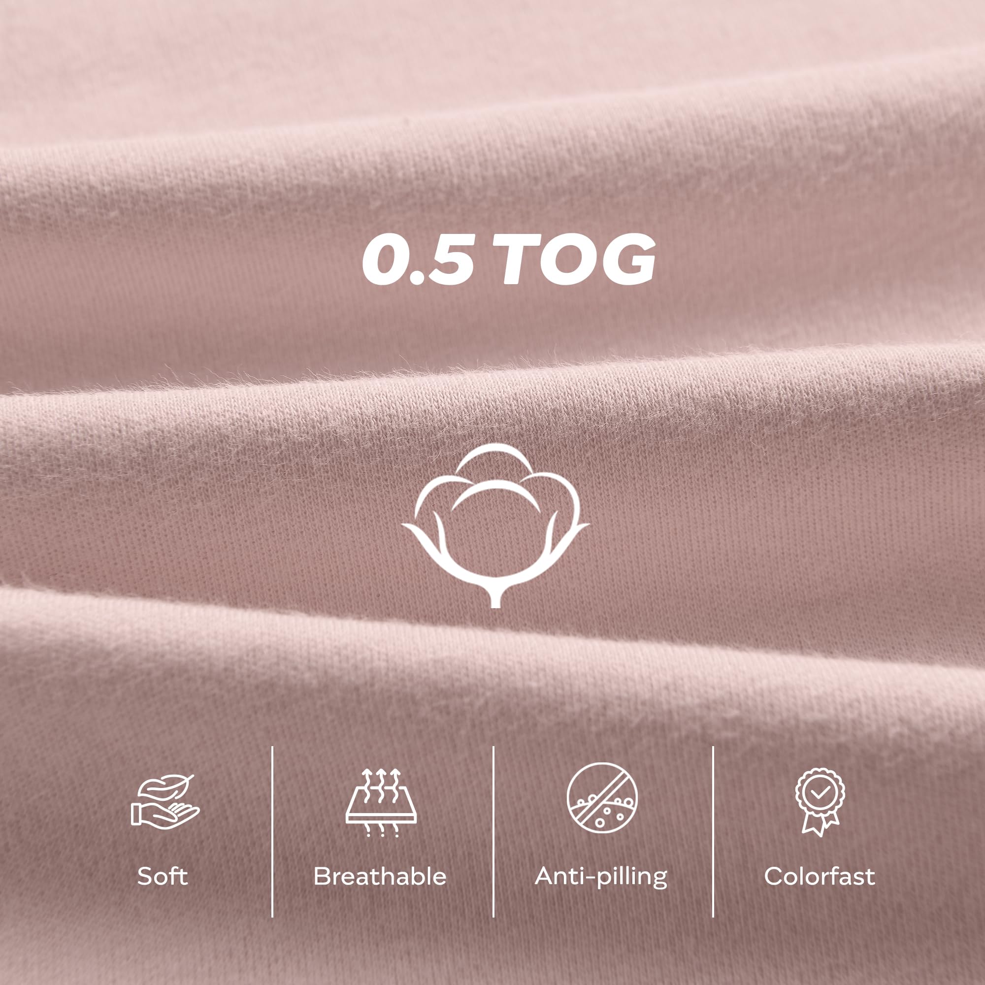 Jellymoni 0.5 Tog label indicates comfort for mild room temperatures.