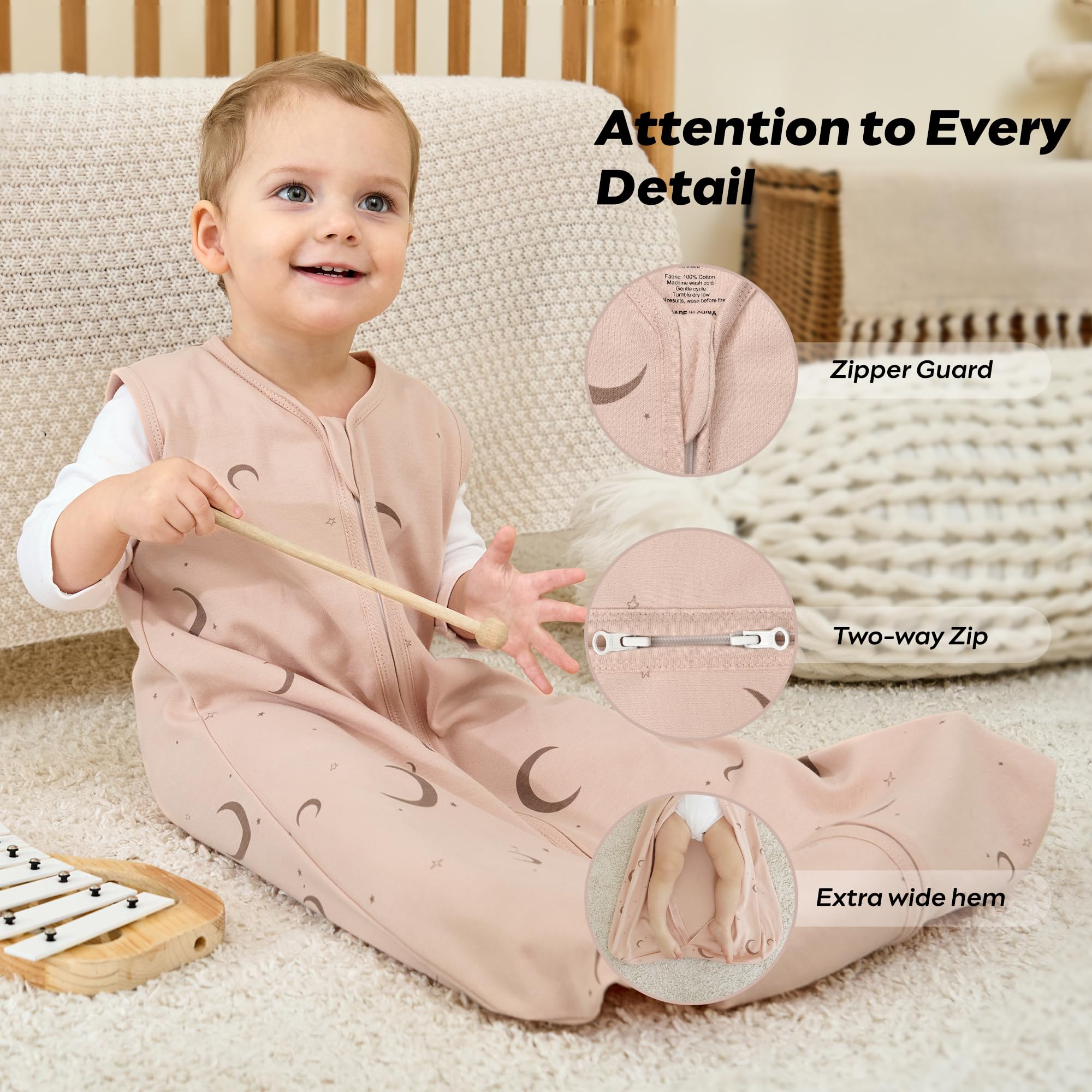JELLYMONI hip room design supports leg movement for babies