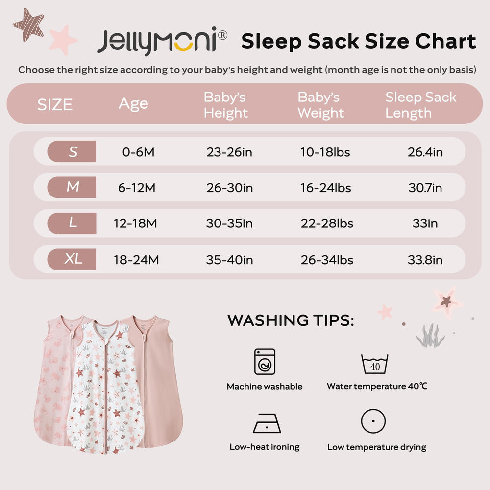 Jellymoni baby sleeping sack in a cozy nursery scene.