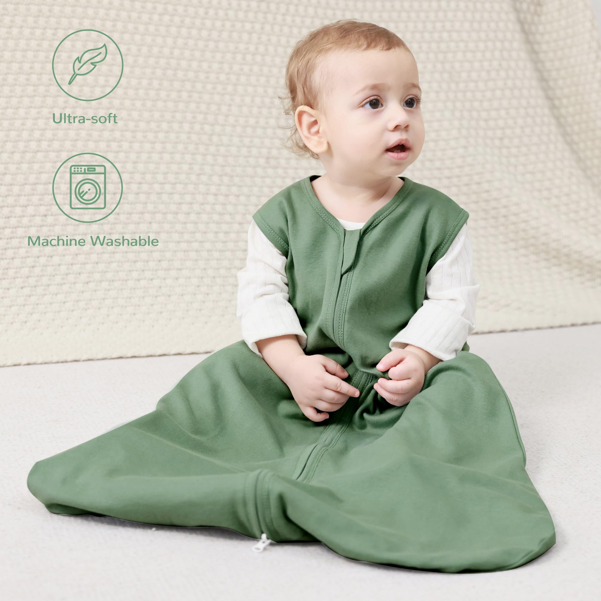 JELLYMONI baby sleep sack organic cotton offers breathable comfort for sensitive skin.